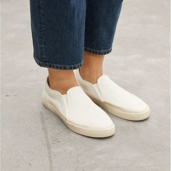 Everlane The Forever Slip On Sneakers White M 12.5 14 New Womens Athletic Shoe - Picture 1 of 15